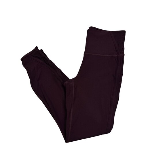 Athleta High-Rise Powervita Peekaboo 7/8 AthleticTight Maroon Women's Size Small - Picture 2 of 10